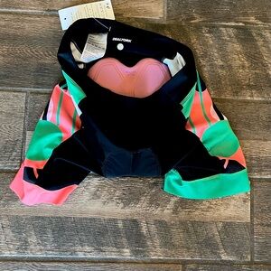 Dealyork black green coral padded bicycle shorts L